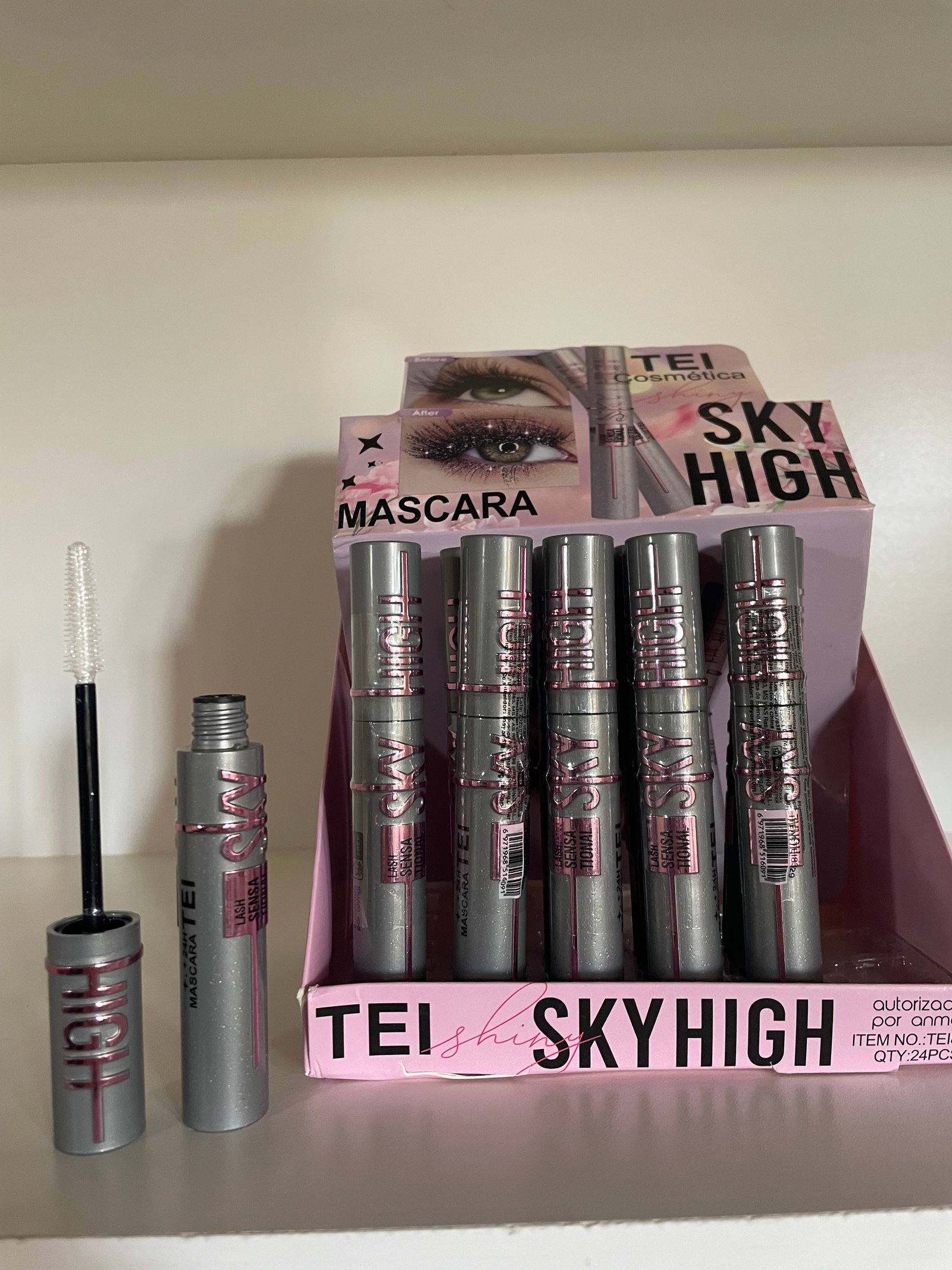 Mascaras de pestañas transparente con glitter TEI